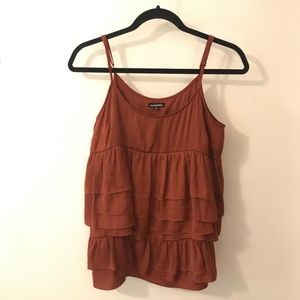 Who What Wear Bronze Ruffle Blouse